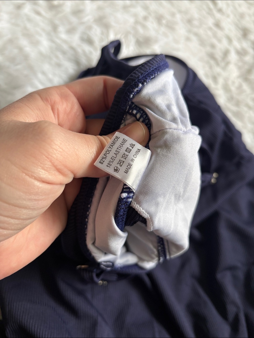 New In Packaging Zando Blue Ribbed Button Front One Piece Swimsuit L Maternity - Picture 12 of 13